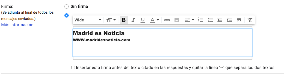 Firma en Gmail