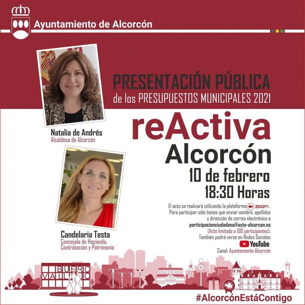 'ReActiva Alcorcón', un encuentro público online para presentar los Presupuestos Municipales 2021 5