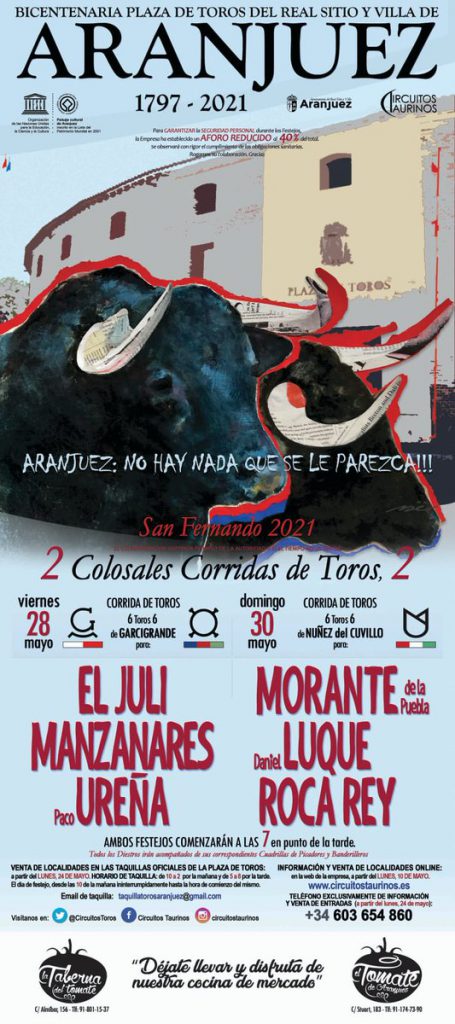 Los festejos taurinos vuelven a Aranjuez por San Fernando 15
