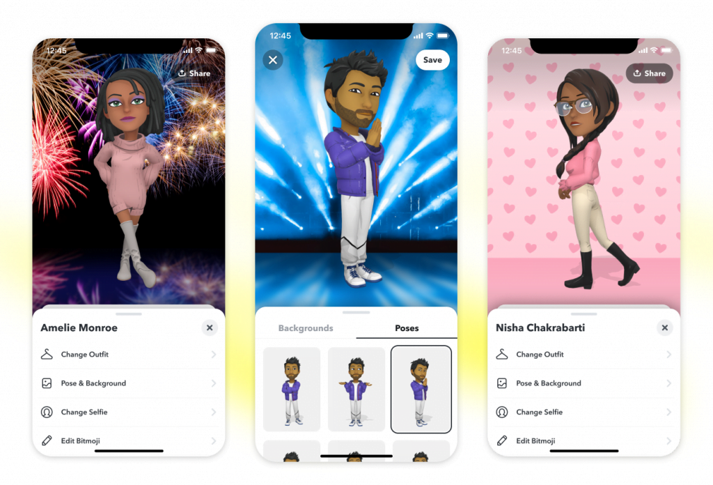 Snapchat innova en la creación de los perfiles con Bitmoji 3