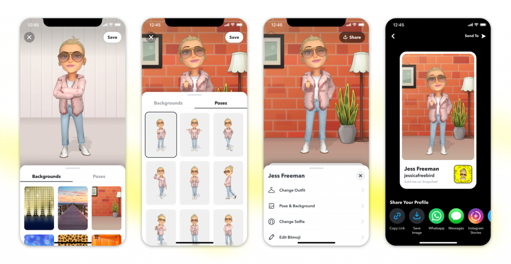 Snapchat innova en la creación de los perfiles con Bitmoji 1
