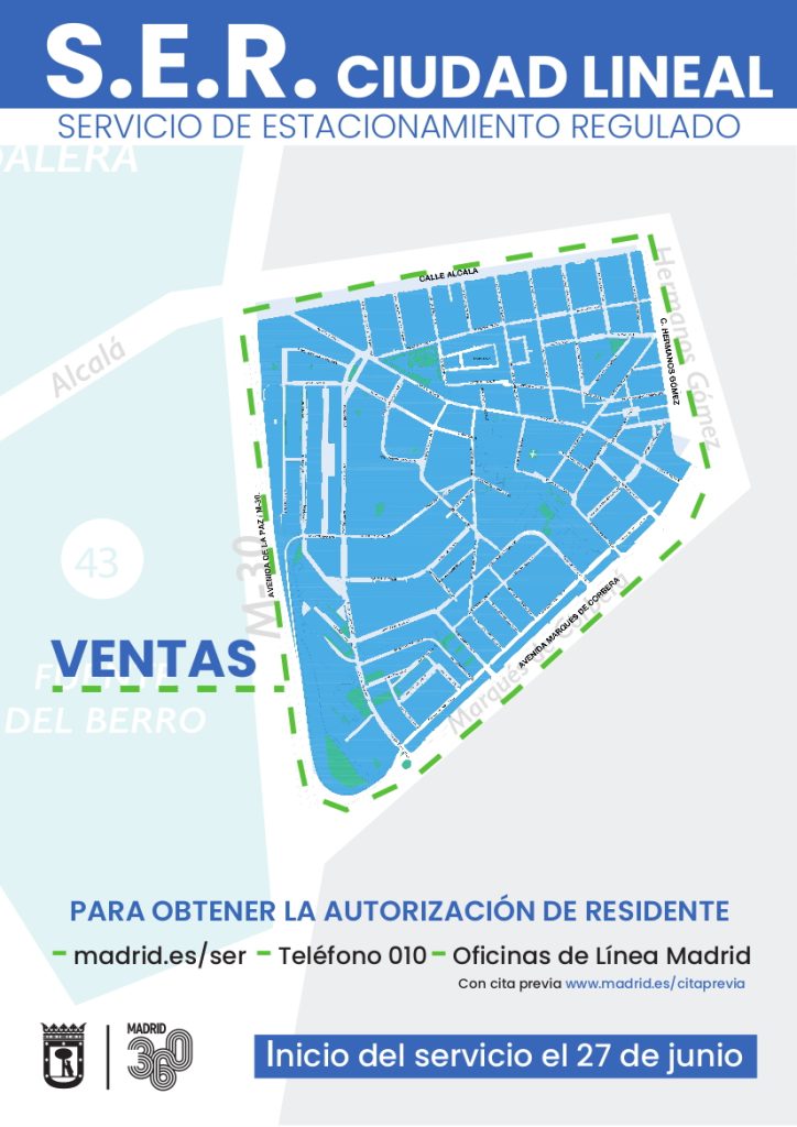Ciudad Lineal incorpora 4.693 plazas a su zona SER 11