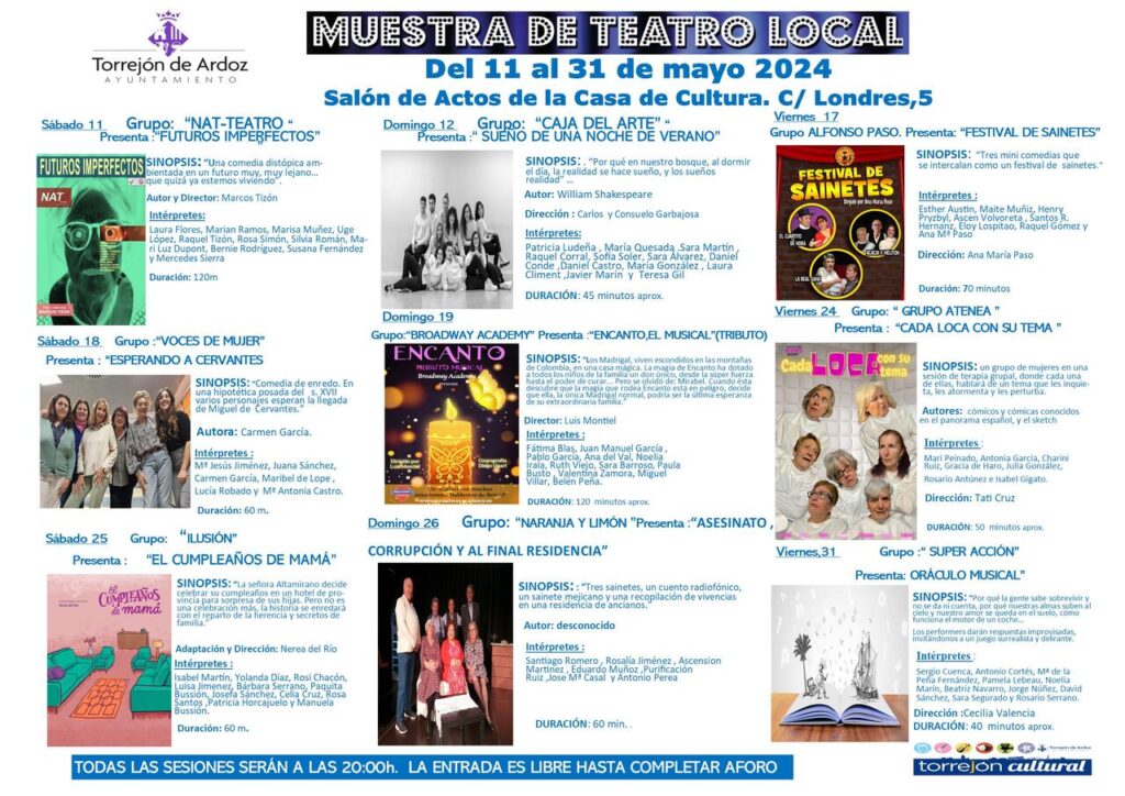 Muestra de Teatro Local de Torrejón: Del 11 al 31 de mayo con entrada gratuita 1