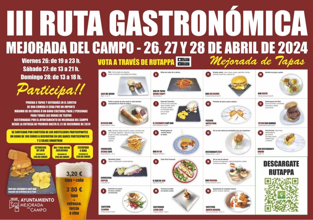 Mejorada del Campo celebra su III Ruta Gastronómica del 26 al 28 de abril 1